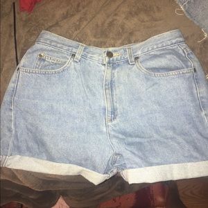 High waisted jean shorts