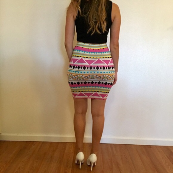 Dresses & Skirts - Bright Tribal Bodycon Pencil Skirt