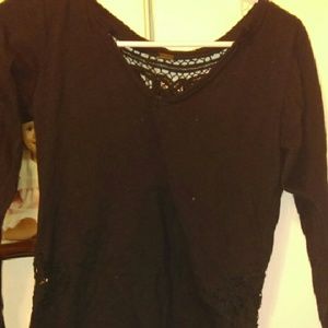 Black long sleeve Lacey type shirt
