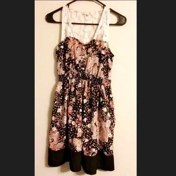 Floral & Polka Dotted Sun Dress