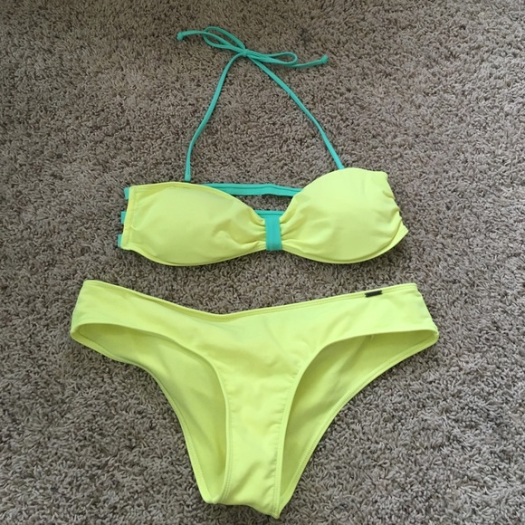 Hollister Other - Neon Yellow and Seafoam Bikini