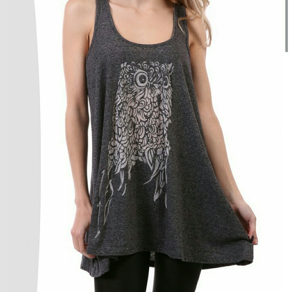 Enti Black Owl Tank Medium NWOT