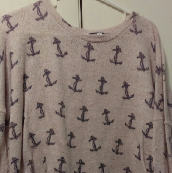 Flowy high low anchor sweater