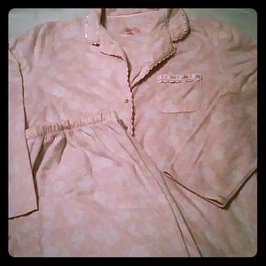 Pink flannel pajama set