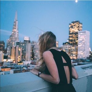 Brandy Melville open back black knit top