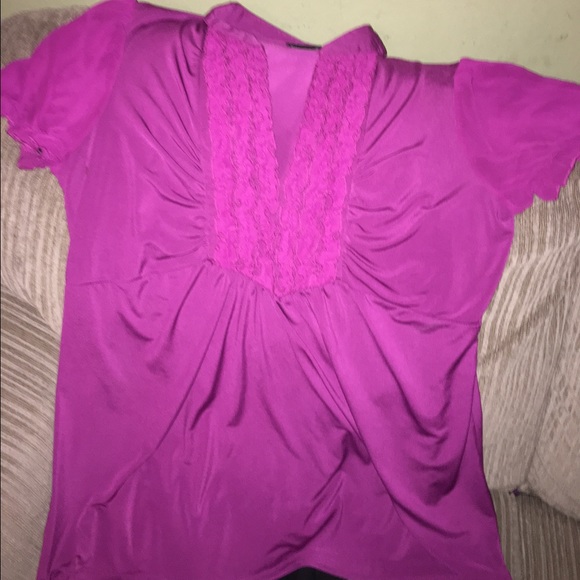 Fuchsia torrid ruffle top size 2