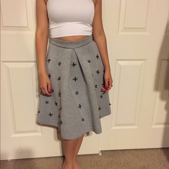 H&M Grey Skirt with jewels!!