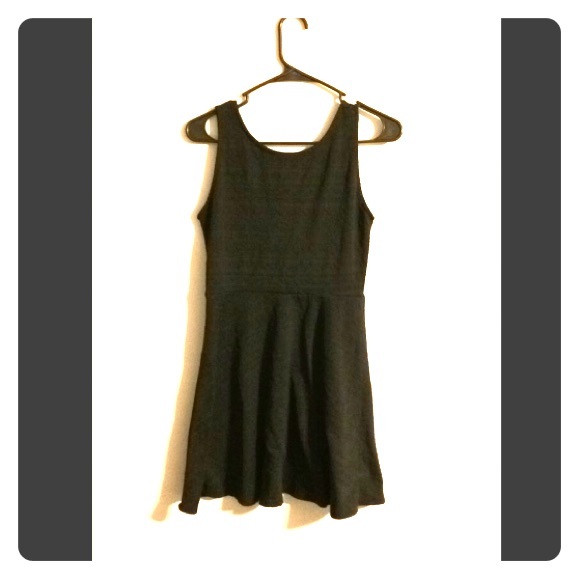 Plain black tribal embroidered dress