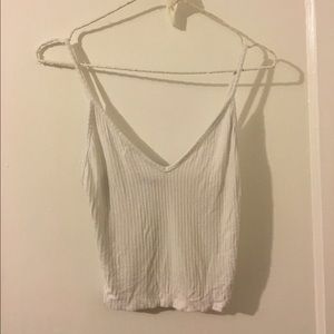 Brandy Melville White ribbed crop tank