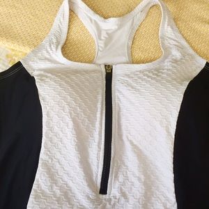 Forever 21 Swim Twotone Zip Front Onepiece Swimsuit Poshmark