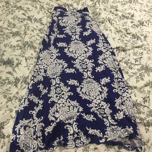 Damask print maxi skirt