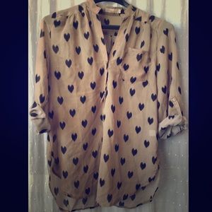 Heart Print Long Sleeved Tunic