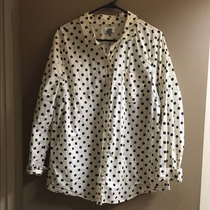 Polka dots button down blouse