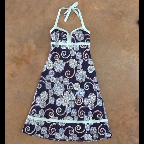 Floral print halter dress