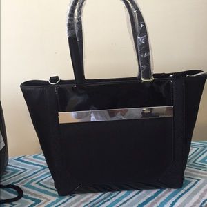BCBG black leather purse