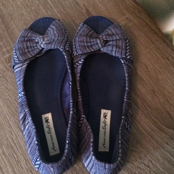 Blue peep toe flats - Picture 2 of 4