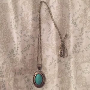 Real turquoise and sterling silver necklace