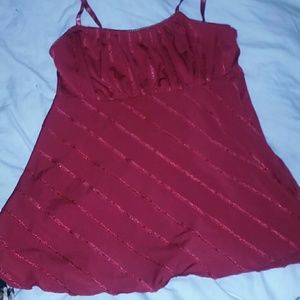 Red stripped baby doll tank