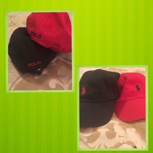 Polo hats black and red.