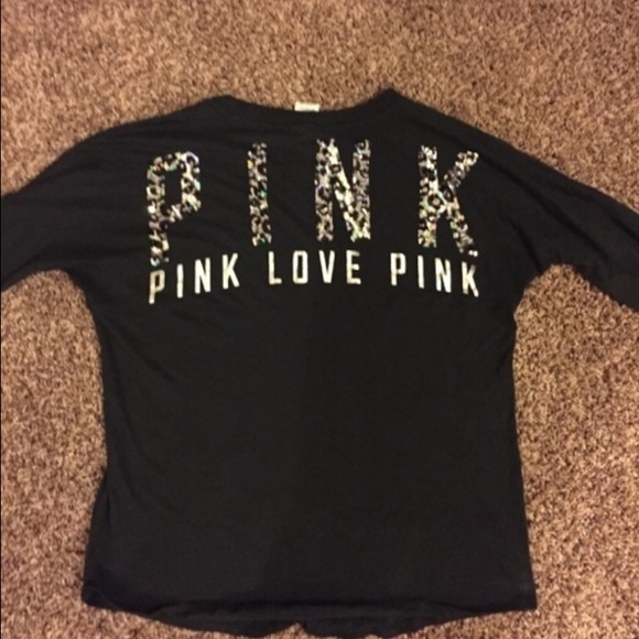 Victoria's Secret Pink Sequin Varsity Crew