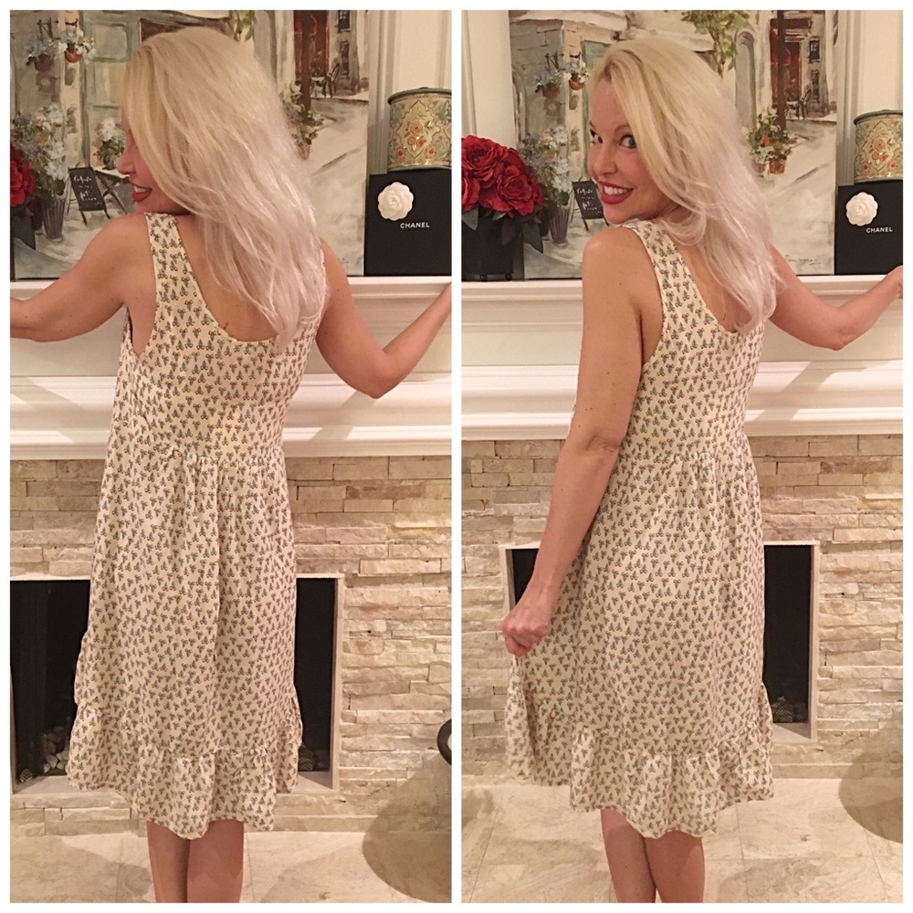 Stunning! HP 🎉🎉cream/teal hi lo ruffled dress! - Picture 2 of 4