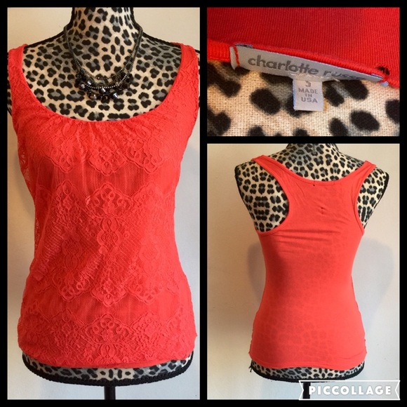 Charlotte Russe Tops - Charlotte Russe Coral Racer Back Tank