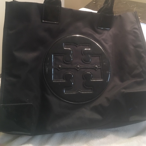 Large nylon and patent leather authentic Bag