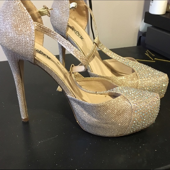 Silver and Gem Sequinned Heels