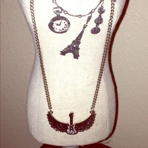 Glam rock guitar necklace
