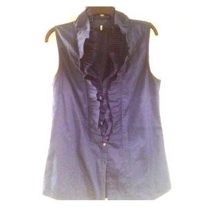 Beautiful blue ruffle blouse