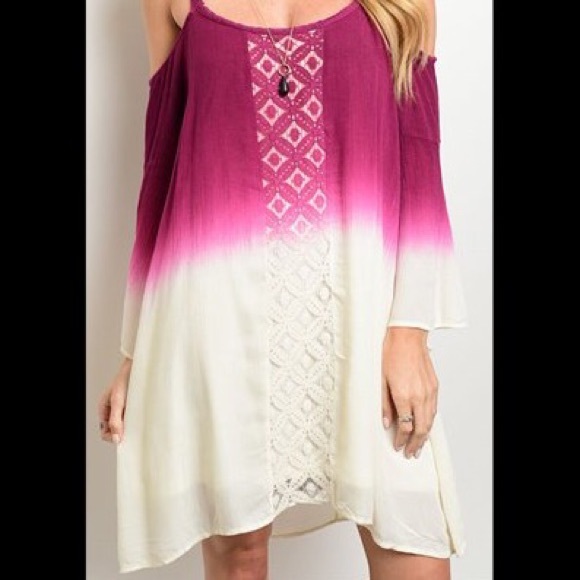 LAST ONE 🌹Tie  Dye Berry & Cream Dress - Picture 2 of 2