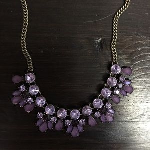 Purple crystal statement  necklace
