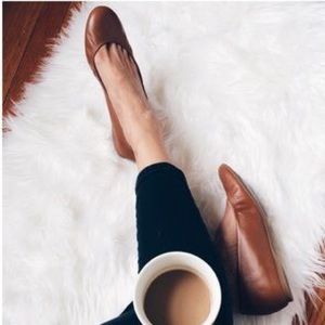 J.Crew Cece Leather Flats in burnt sienna