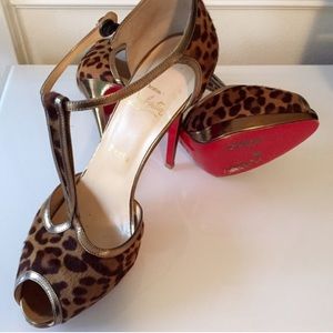 Christian Louboutin Leopard Peep Toes