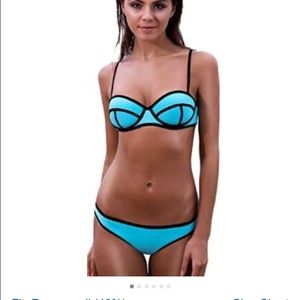 Neoprene Push Up bikini bright blue 💙