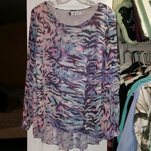 Zebra print high-low tunic style top