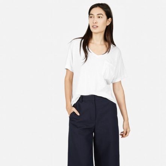 slouchy cotton slub v neck