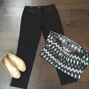 Talbots black ponte slim pant, 2P