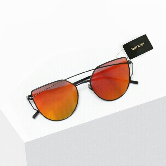 Accessories | Orange trendy mirror cat eye sunnies - Picture 2 of 4