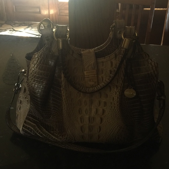 Authentic Brahmin Elissa crocodile purse
