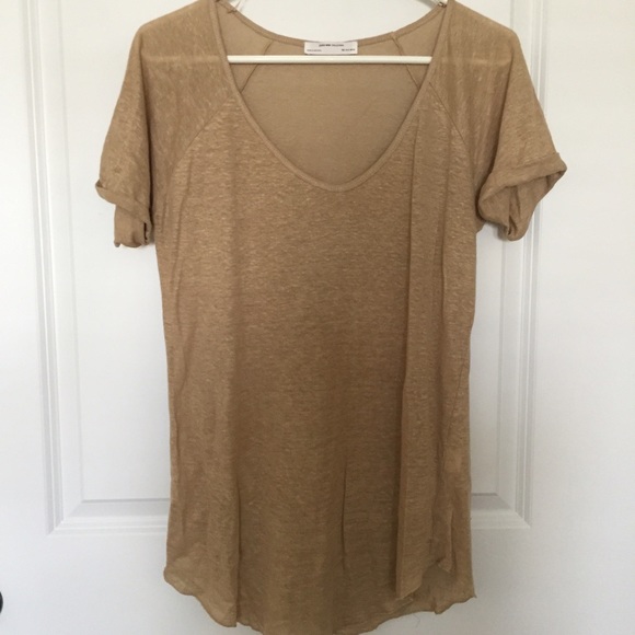 Zara Linen V-neck Tee