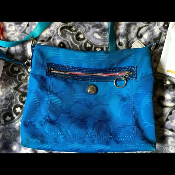 Coach turquoise cross body bag