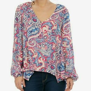 Paisley V Neck Blouse