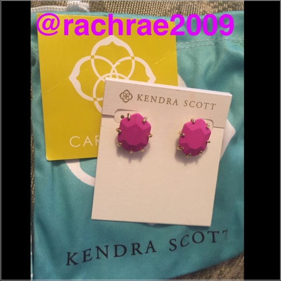 Kendra Scott magenta and turquoise Morgan studs - Picture 2 of 4