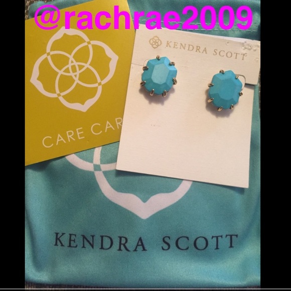 Kendra Scott magenta and turquoise Morgan studs - Picture 3 of 4