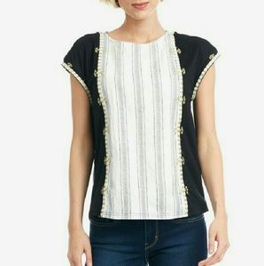 Embroidered Shell Top