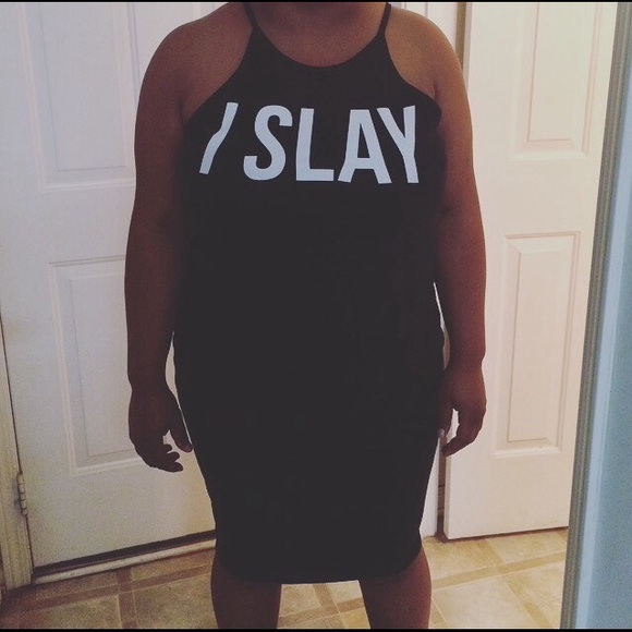 I slay plus size dress💃🏽