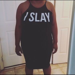 I slay plus size dress💃🏽