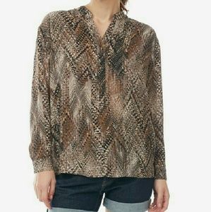 Geo Mandarin Collar Top