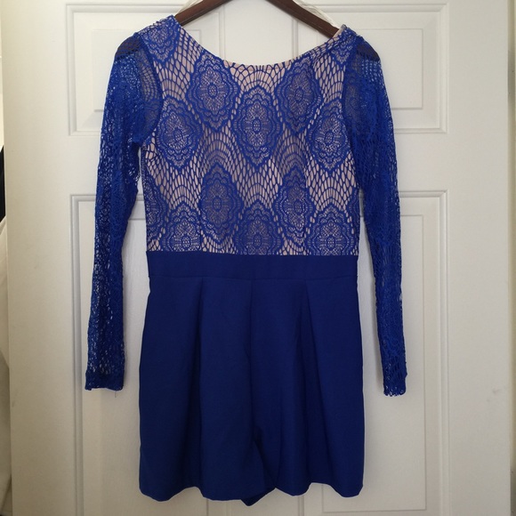 Blue and Tan Romper